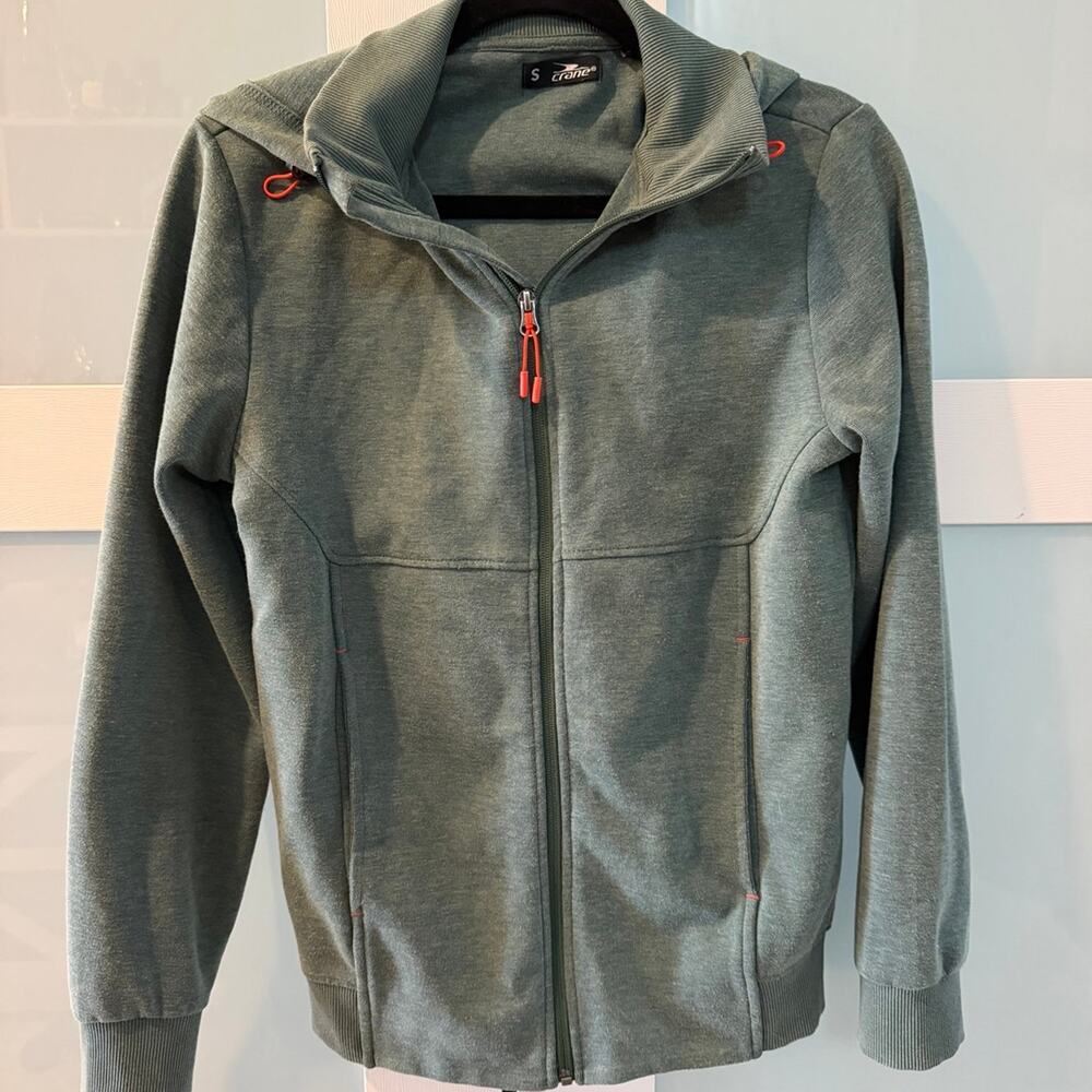 Crane Green Full-Zip Hooded Jacket Size S